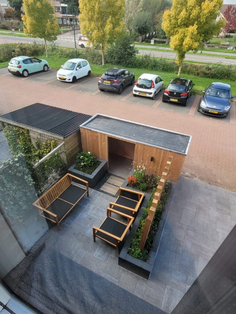 Modern Berging Compacte berging voor fiets en containers - MP Timmer- en Onderhoudsbedrijf